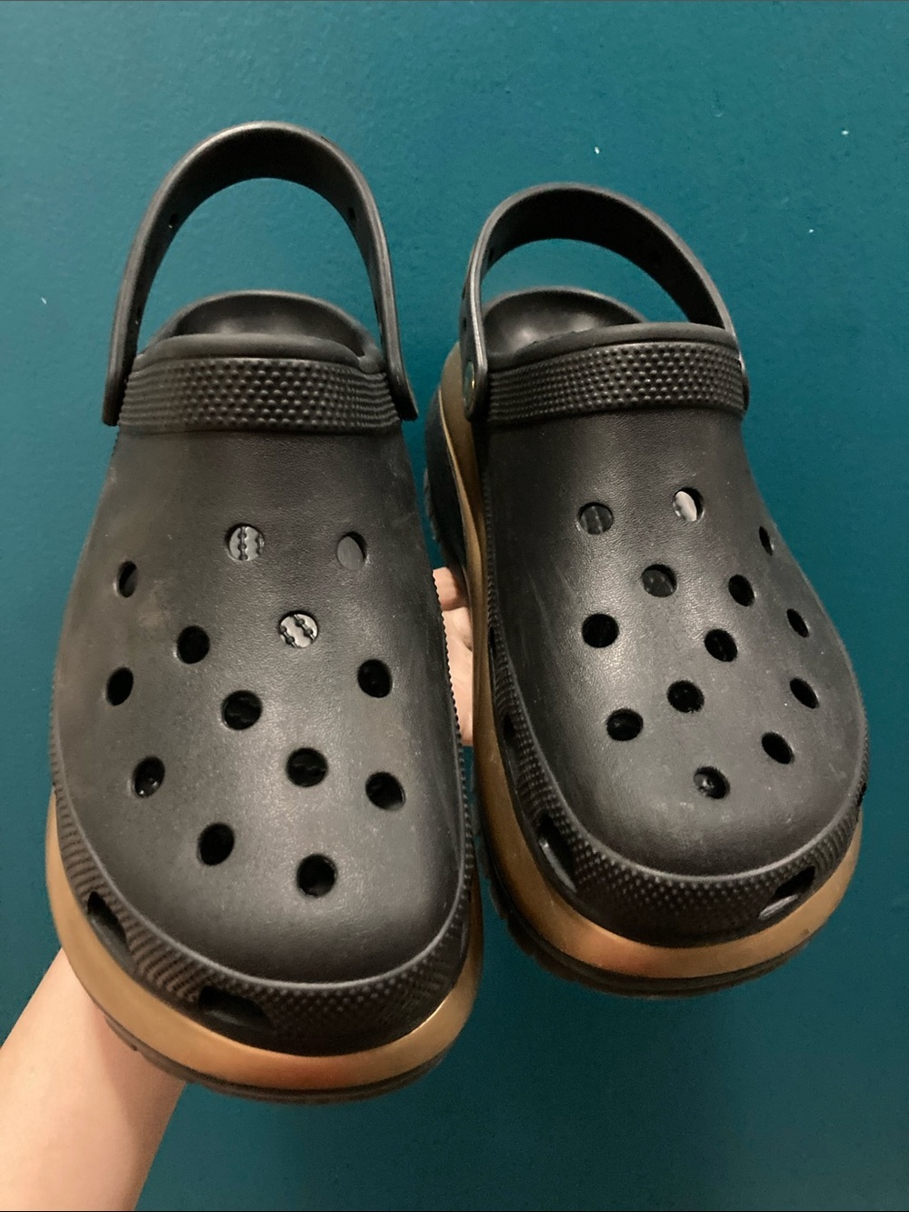 Crocs Mega Crush Metallic Clog Black Gold women’s 10 m8 - Picture 5 of 6